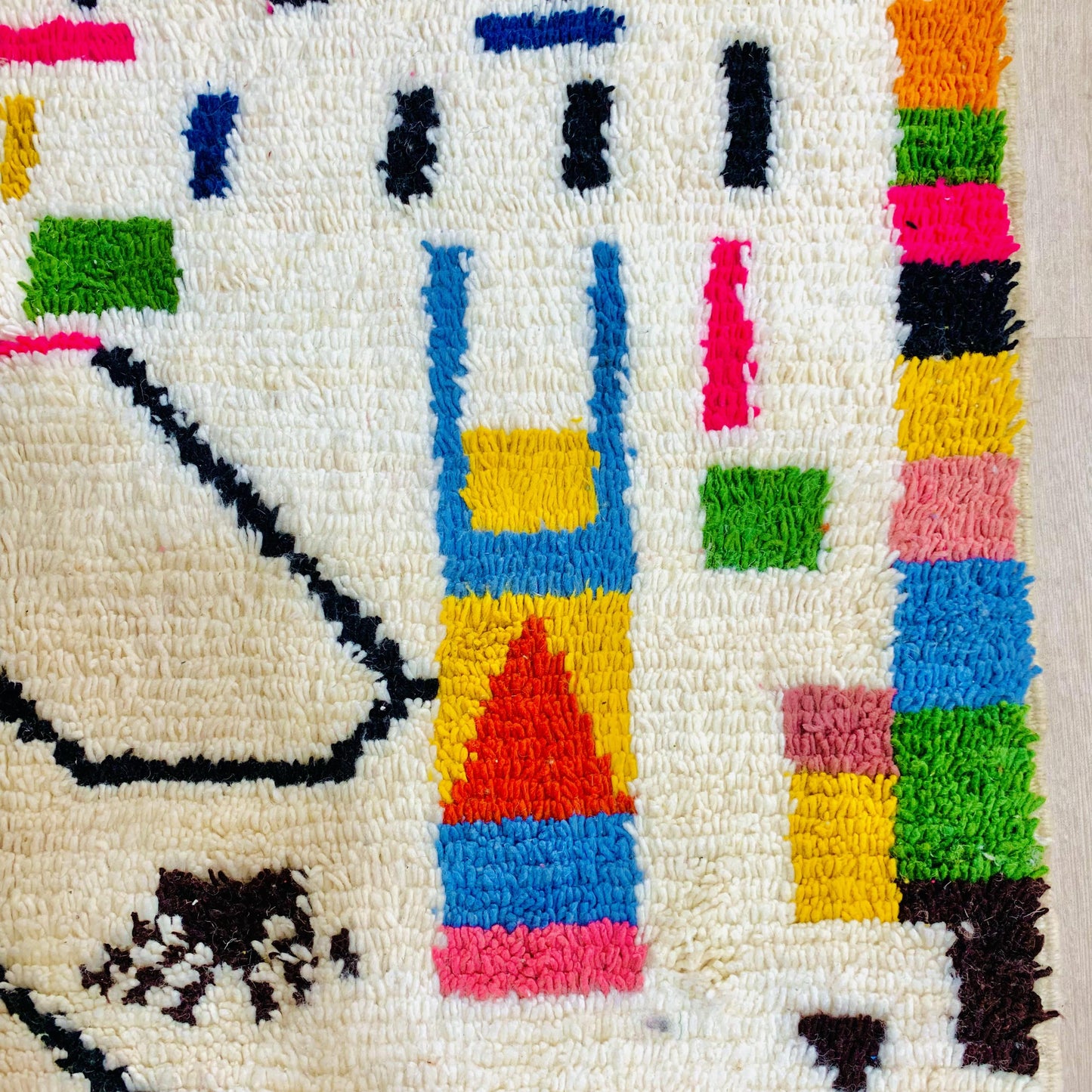 Moroccan Berber rug, Azilal shag rug, Large Colorful area rug
