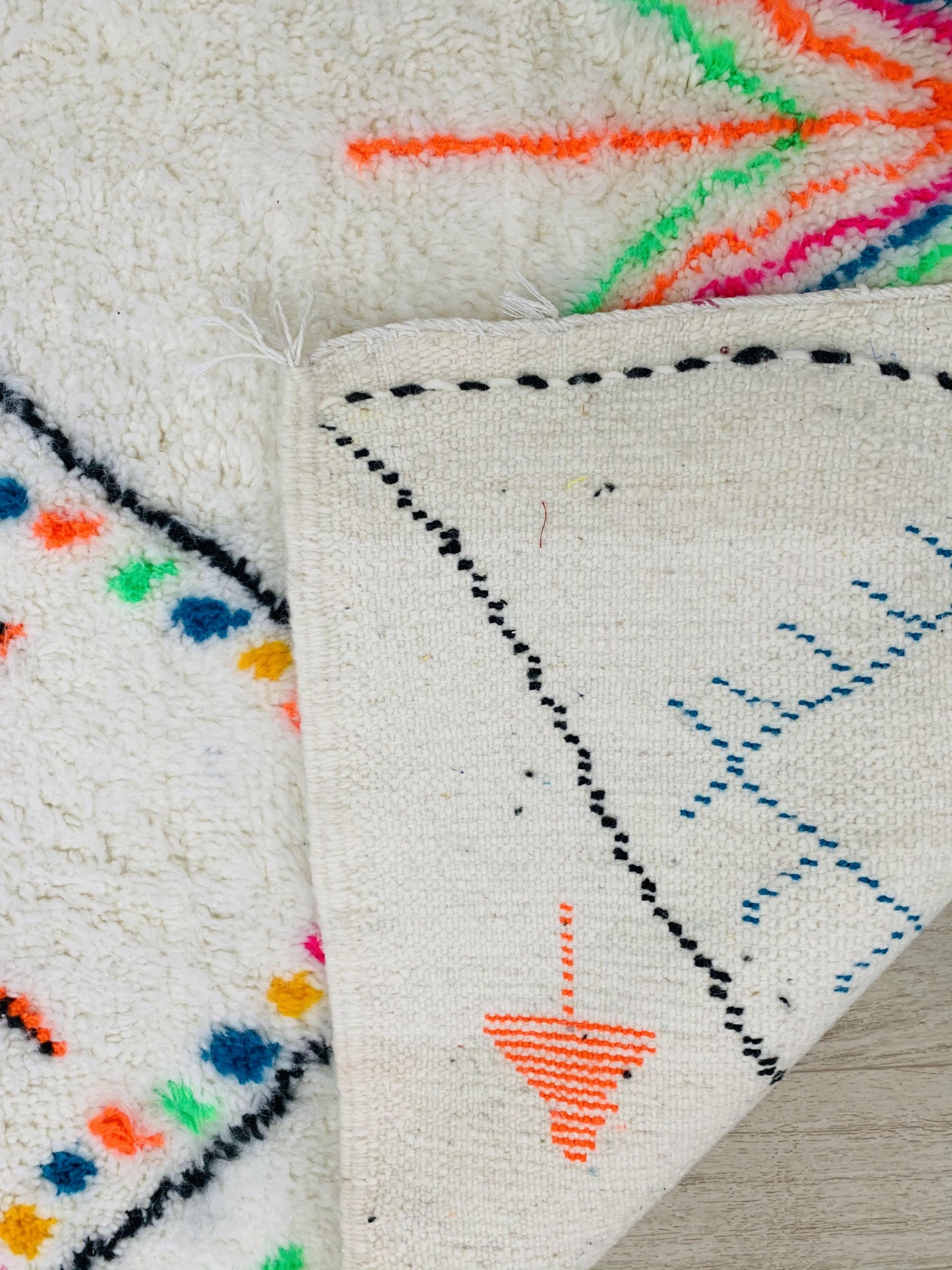 Colorful Beni Ouarain Moroccan Rug