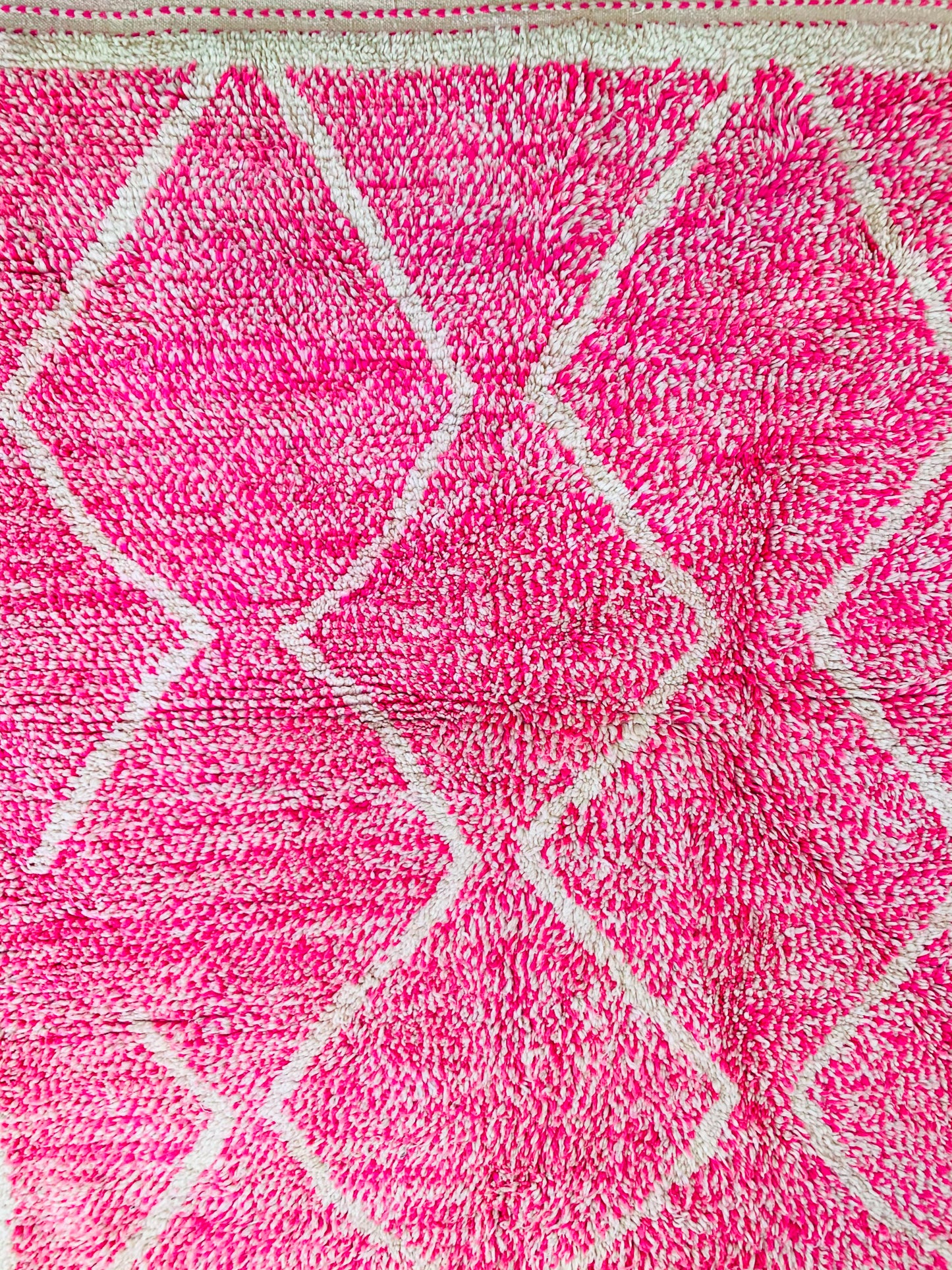Pink Beni Ouarain Moroccan Rug