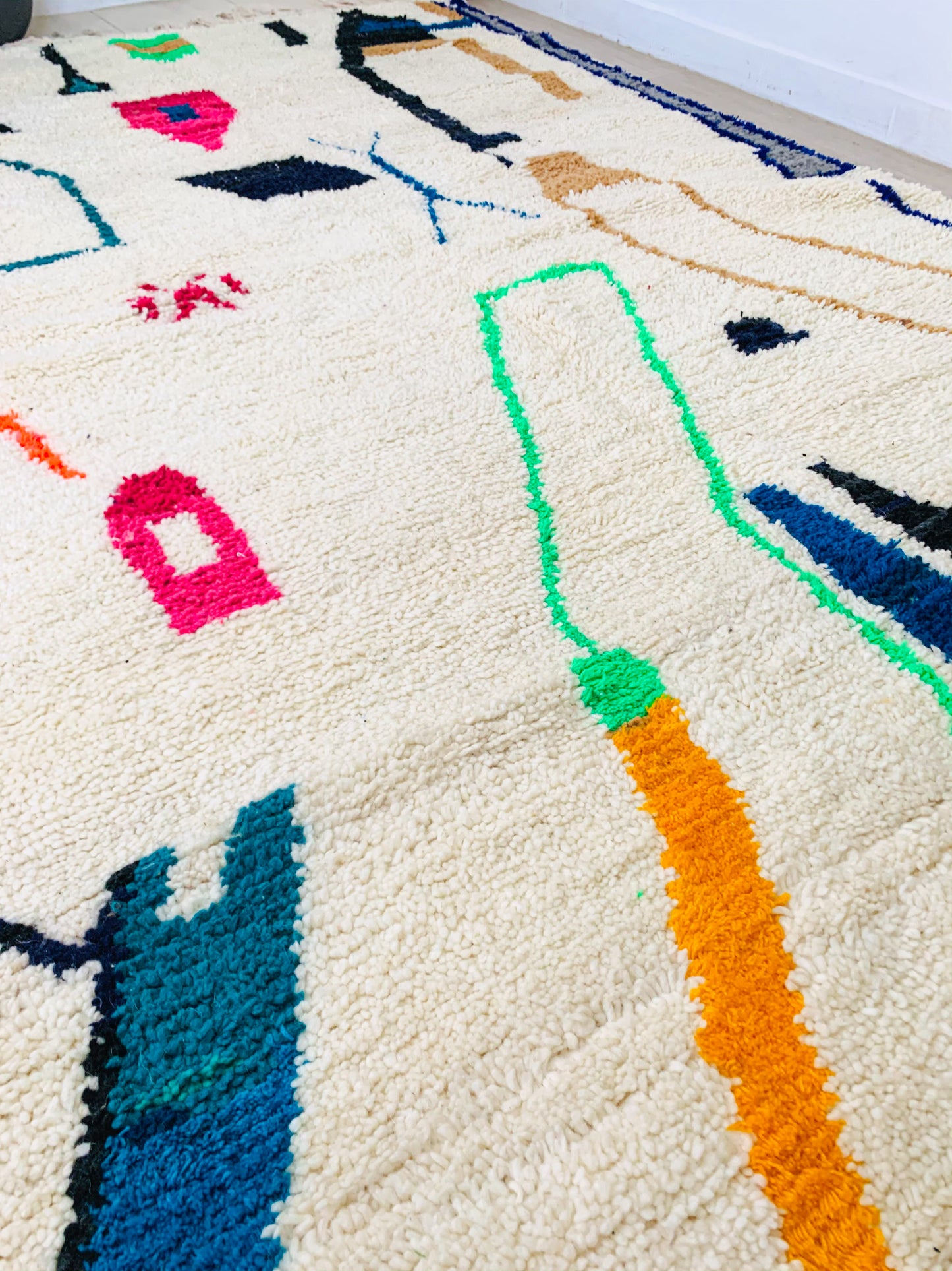Colorful Beni Ouarain Moroccan Rug