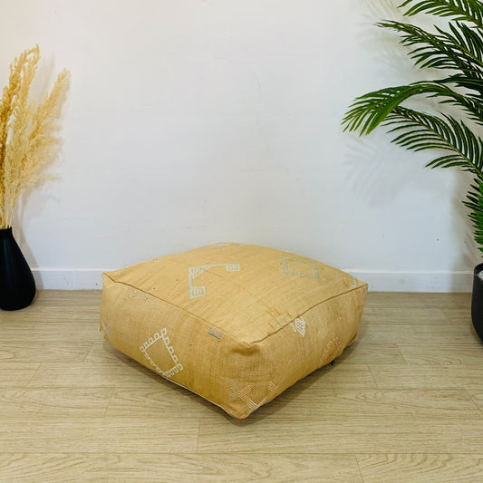 Moroccan Beige Cactus Floor Cushion 24"x24"x8"in