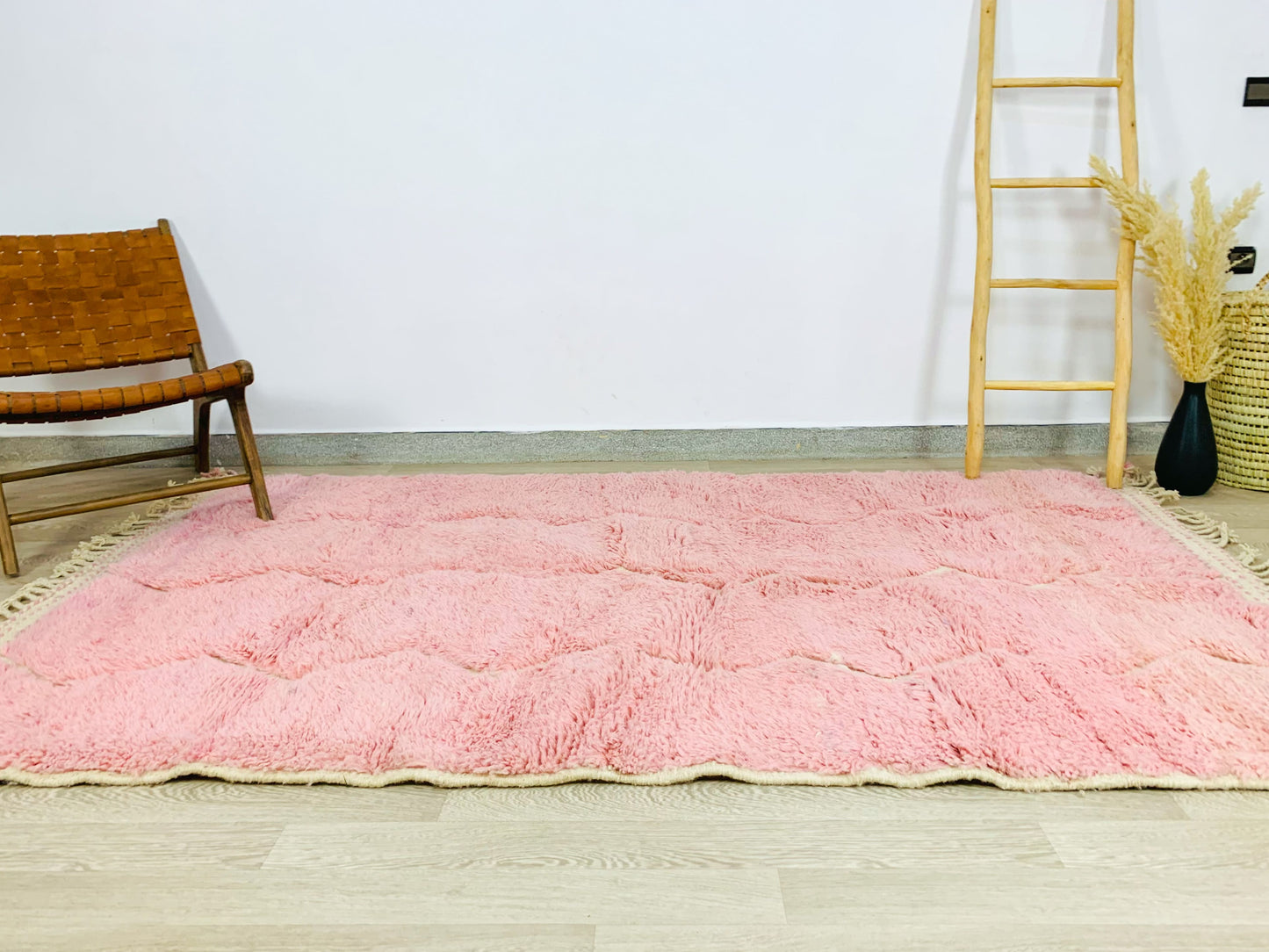 Hand-Tufted Pink Moroccan Shag Rug