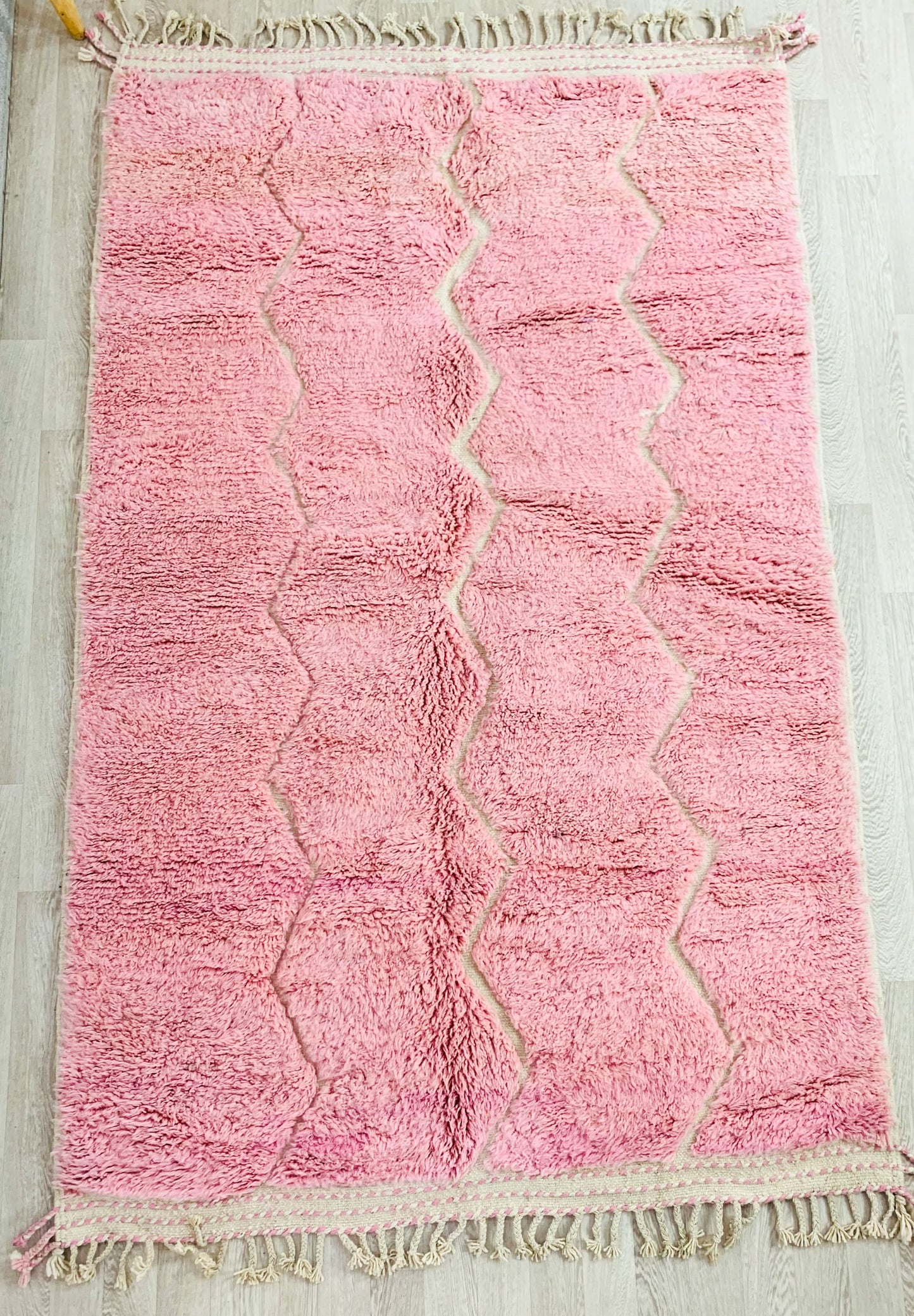 Hand-Tufted Pink Moroccan Shag Rug