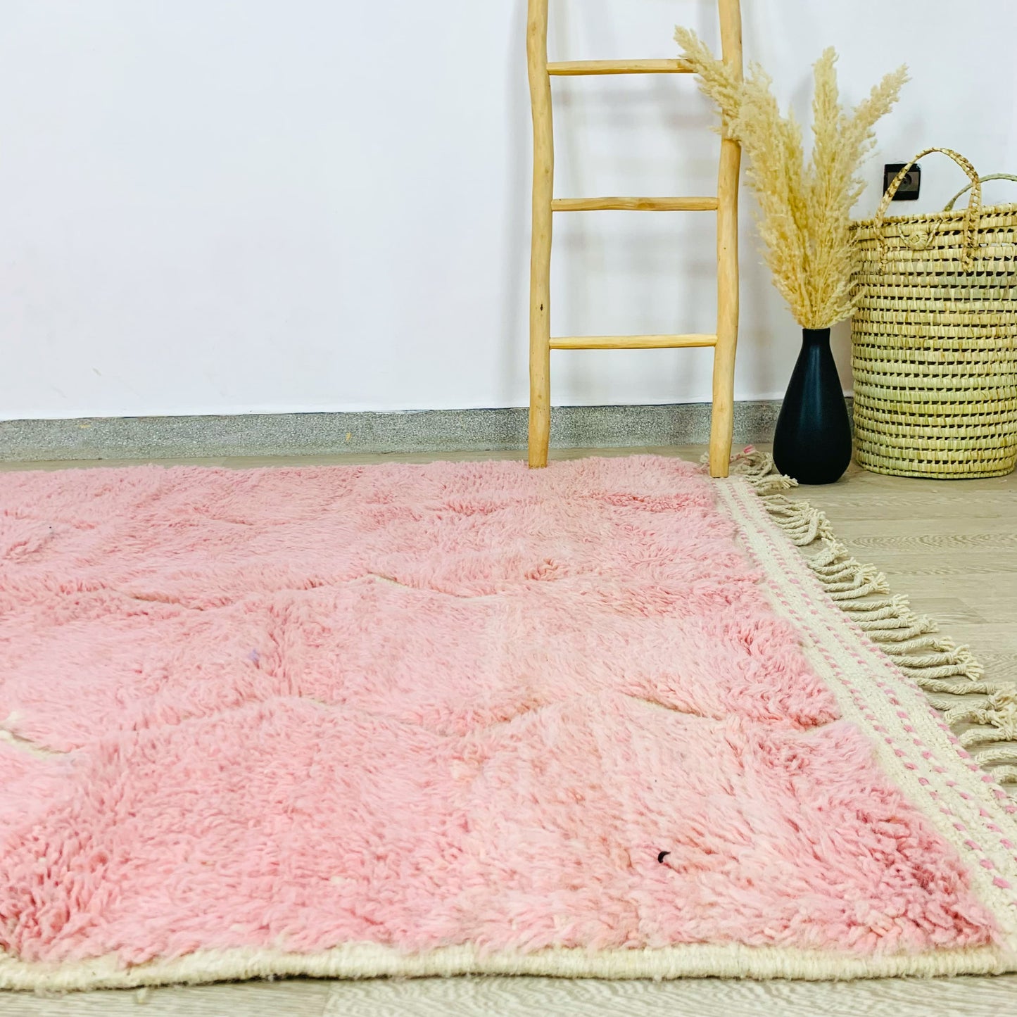 Hand-Tufted Pink Moroccan Shag Rug