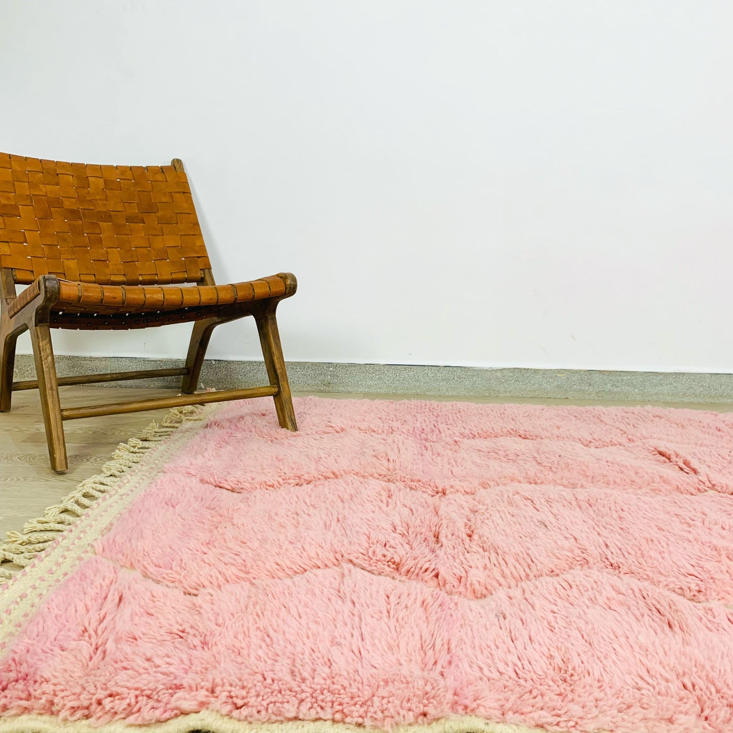 Hand-Tufted Pink Moroccan Shag Rug