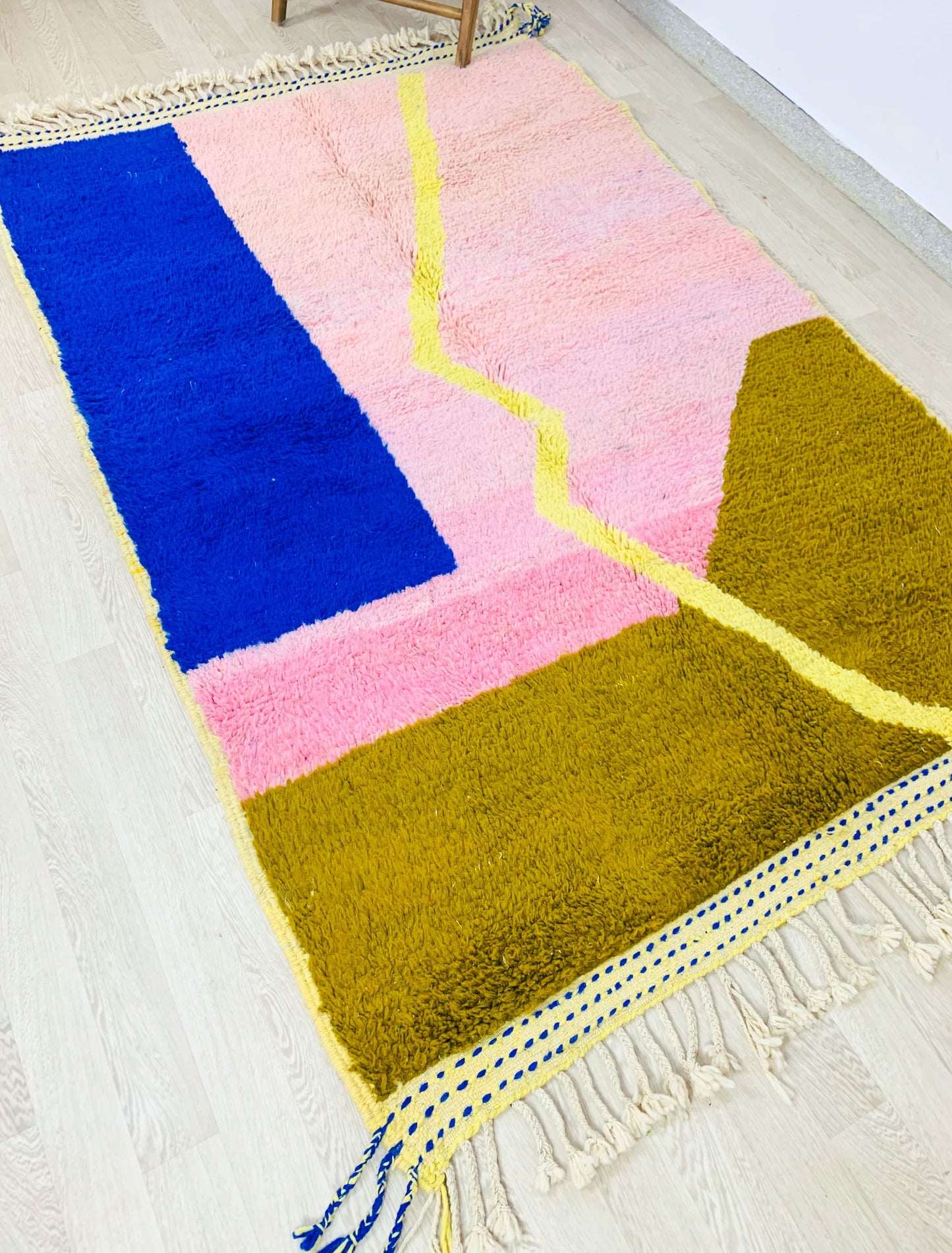 Pink Moroccan Shag Rug, Unique Abstract Patterns