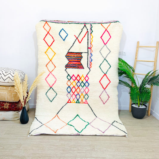Colorful Beni Ouarain Moroccan Rug