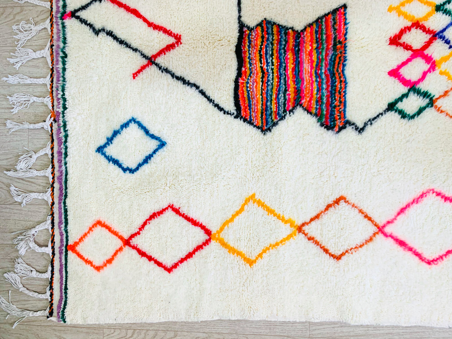 Colorful Beni Ouarain Moroccan Rug