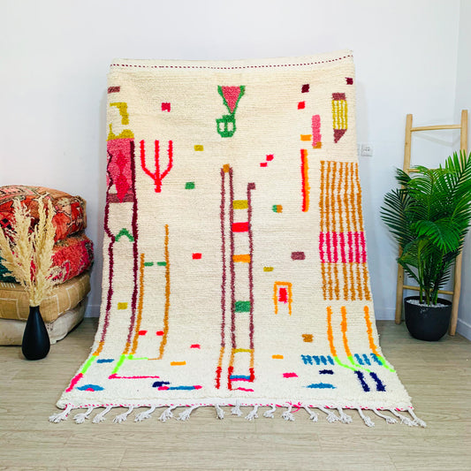 Colorful Beni Ouarain Moroccan Rug