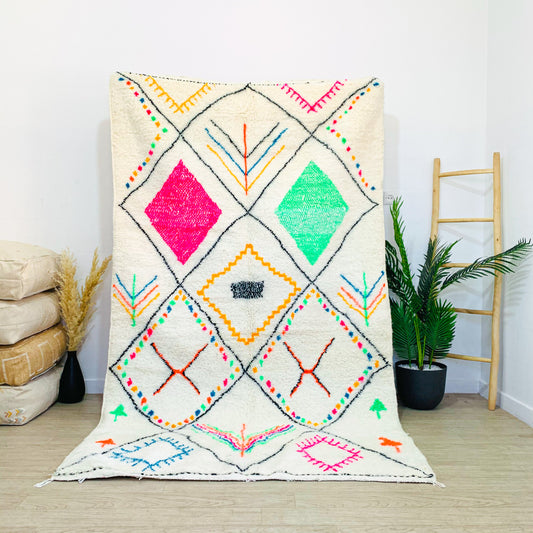 Colorful Beni Ouarain Moroccan Rug