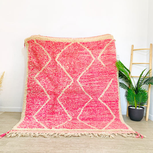 Pink Beni Ouarain Moroccan Rug