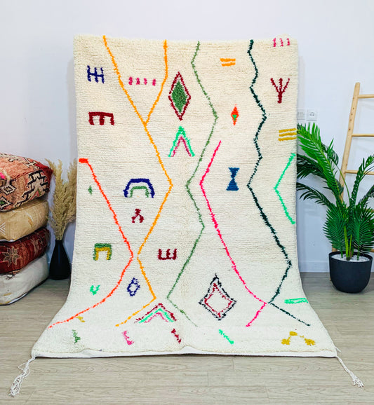 Colorful Beni Ouarain Moroccan Rug