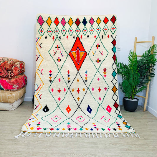Colorful Beni Ouarain Moroccan Rug