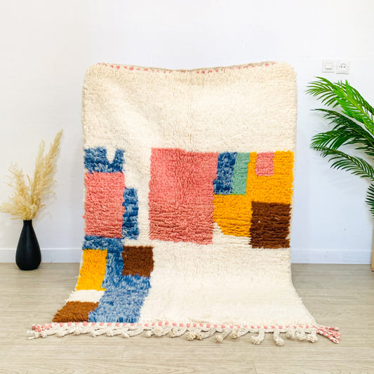 Moroccan Corolorful Abstract Beni Ouarain Rug
