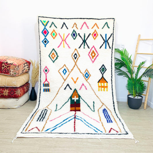Colorful Beni Ouarain Moroccan Rug