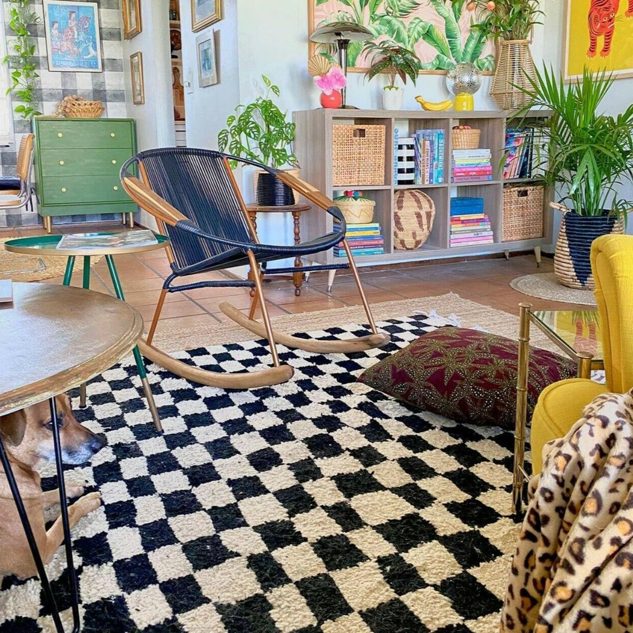 Black and White Checkered Rug, Moroccan Boheme Rugs