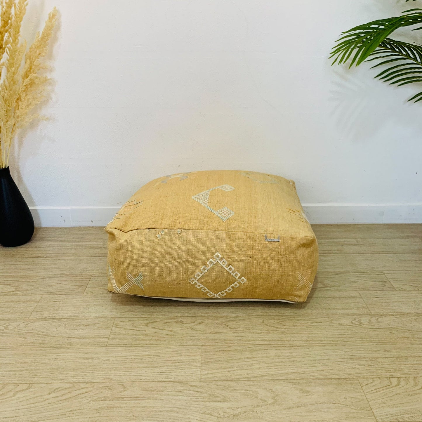 Moroccan Beige Cactus Floor Cushion 24"x24"x8"in