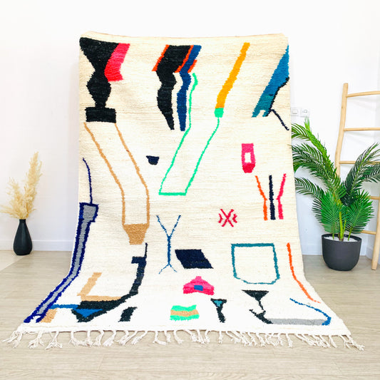 Colorful Beni Ouarain Moroccan Rug