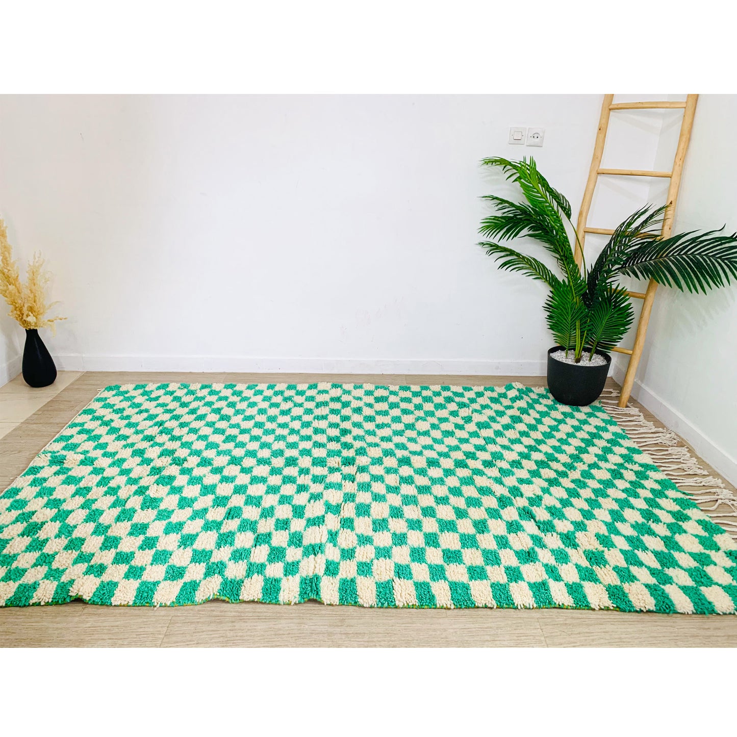 moroccan-green-checkered-rug